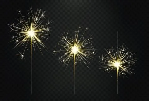 Firework realistic, festive sparkler. Light bengal candle, diwali or christma Stock Illustration