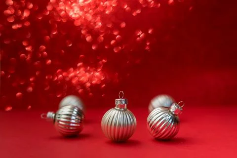 Firework on red bokeh Lights and space for text.Abstract background Stock Photos