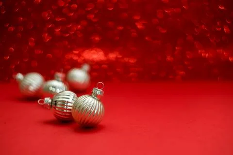 Firework on red bokeh Lights and space for text.Abstract background Stock Photos