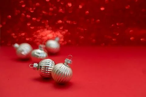 Firework on red bokeh Lights and space for text.Abstract background Stock Photos
