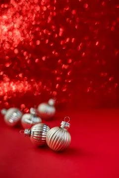 Firework on red bokeh Lights and space for text.Abstract background Stock Photos