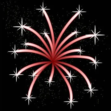 Firework Red Firework Isolated on Black Starry Sky Copyright: xZoonar.com/... 스톡 사진