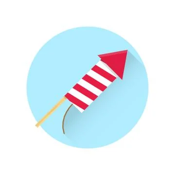 Firework red rocket icon Stock Illustration