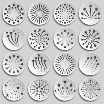 Firework related icons set on background for graphic and web design. Simple Illustrazione stock