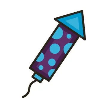 Firework rocket april fools day line and fill style Stock Illustration
