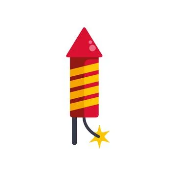 Firework rocket with burning fuse ready for celebration Ilustración de archivo