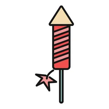 Firework rocket celebrating festive holiday pyrotechnics icon Stock Illustration