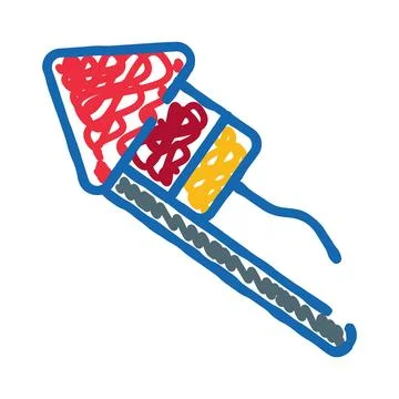 Firework rocket celebrating festivities and events doodle Stock Illustration