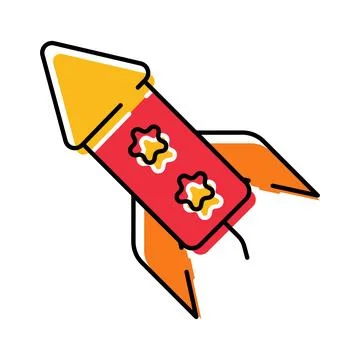 Firework rocket celebrating holidays and special occasions Stock Illustration