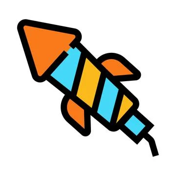 Firework rocket celebrating special holiday event icon Illustrazione stock