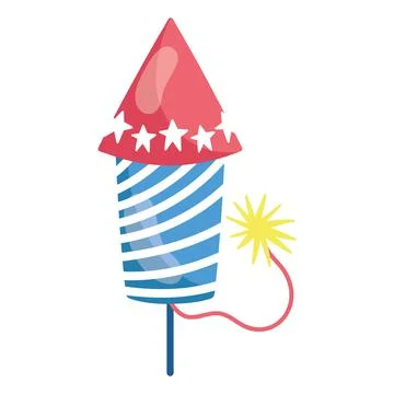 Firework rocket celebration Illustrazione stock