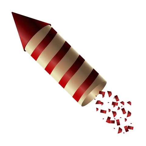 Firework rocket with confetti celebration party icon Stock Illustration
