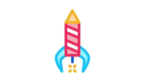 Firework rocket Icon Animation Stock Footage 145272275