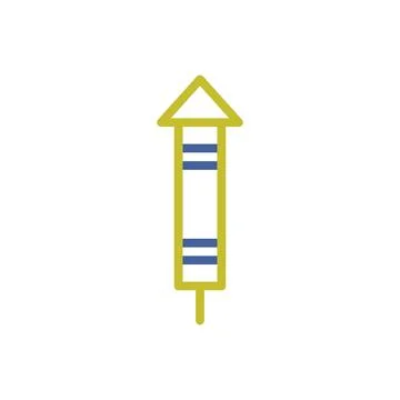 Firework rocket icon. Concept of celebration, festivity, and pyrotechnics. Stock Illustration