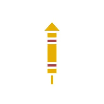 Firework rocket icon. Concept of celebration, festivity, and pyrotechnics. Stock Illustration