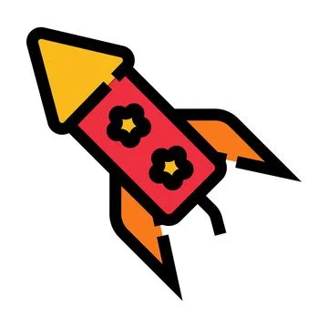 Firework rocket icon for festive celebration design Stock Illustration