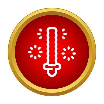 Firework rocket icon for festive celebration button Stock Illustration