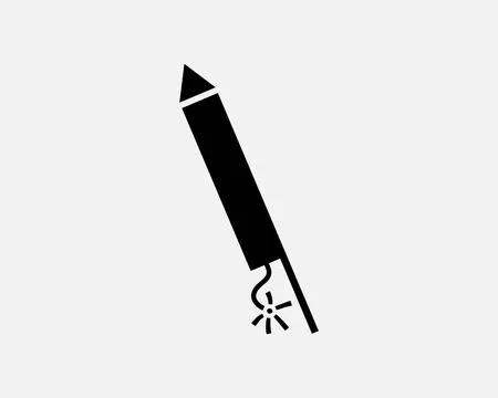Firework Rocket Icon Fireworks Launcher Firecracker Sparkle Icon Sign Vector Stock Illustration
