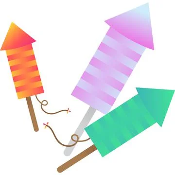 Firework rocket icon vector fire cracker on white Stockillustratie