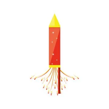 Firework rocket isolated icon Stock Illustration