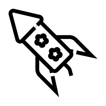 Firework rocket launching icon celebrating festivity Stock Illustration