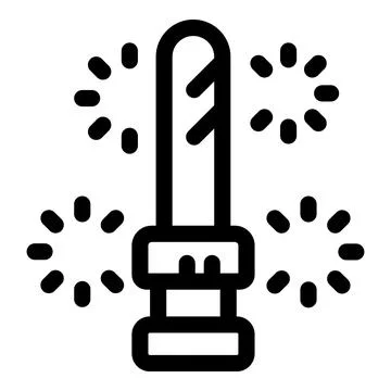 Firework rocket launching with sparks flying around icon Stock Illustration