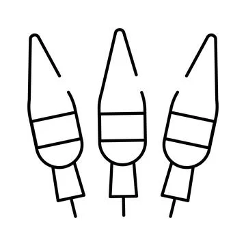 Firework rocket line icon for celebration party Stock Illustration