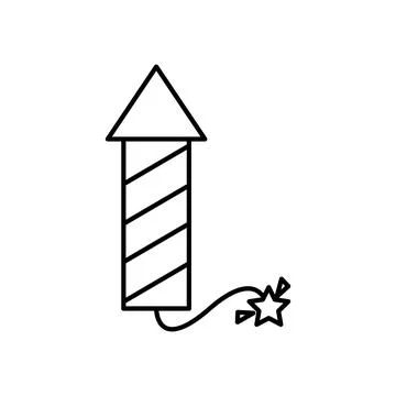 Firework rocket line style icon イラスト素材
