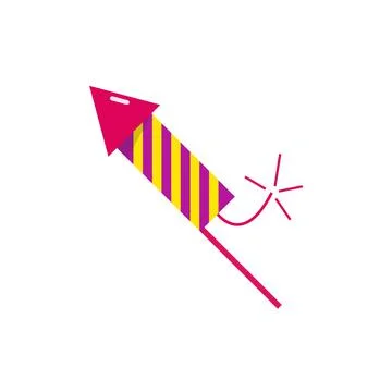 Firework rocket lit icon Stock Illustration