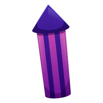 Firework rocket petard cartoon vector icon, firecracker pyrotechnic tool Stock Illustration