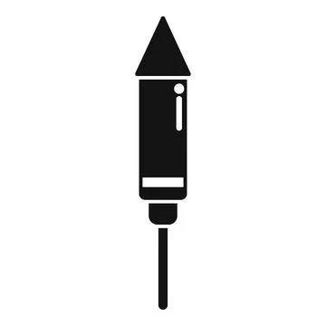 Firework rocket standing on ground for holiday celebration Stock Illustration