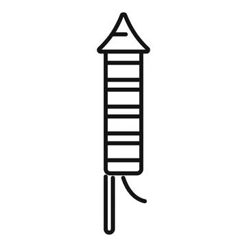 Firework rocket standing on the ground ready to launch Stock Illustration