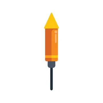 Firework rocket standing on white background Stock Illustration