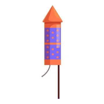 Firework rocket with stars pattern ready to launch Stock Illustration
