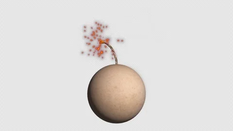 A firework shell that spins after its fuse is lit (Seamless Loop, with Alpha) Stock Footage 332788326