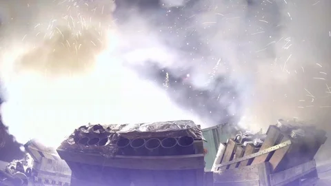 Firework shells launching Stock Footage 88239946
