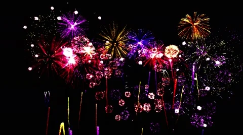 Firework Show Animation - Loop Stock Footage 55311911