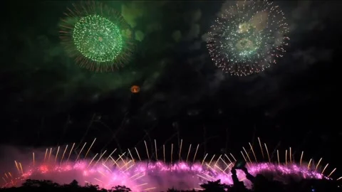 Firework show at Diwali night. Video stock 218283043