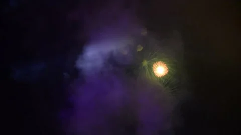 Firework show in light and sound festival. Video stock 149567746