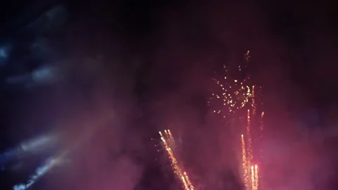Firework show in light and sound festival. Video stock 149570005