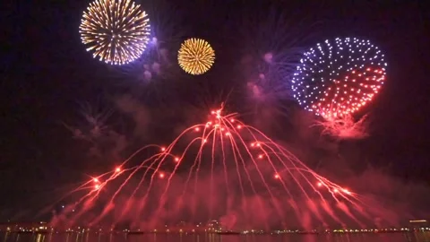 Firework show at night Video stock 274035392