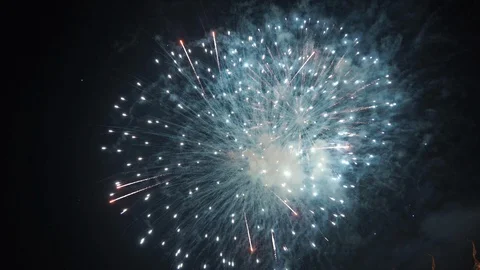 Firework show  in the night sky.ดอกไม้ 11 스톡 동영상 104911986