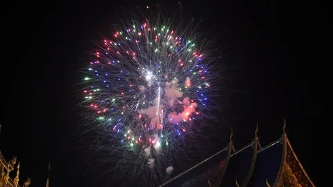 Firework show at Thailand.1 스톡 동영상 104910716