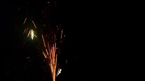 Firework Shower [Medium Shot] HD Stock Footage 7747768