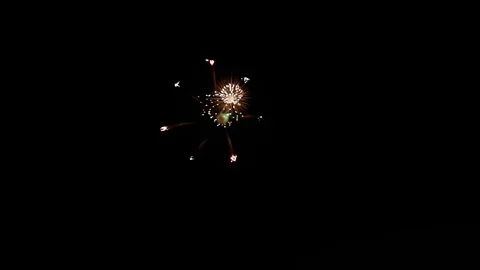 Firework in the sky fades to nothing Stock Footage 80582129