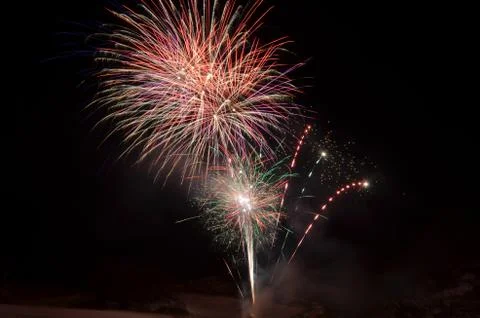 Firework on the snow Stock Photos