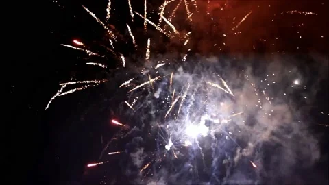 Firework with sound, 003, new year Stock Footage 212879231