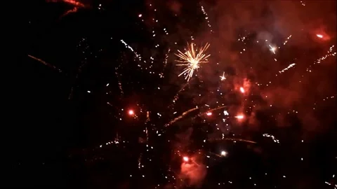 Firework with sound, 004, new year Stock Footage 212866266