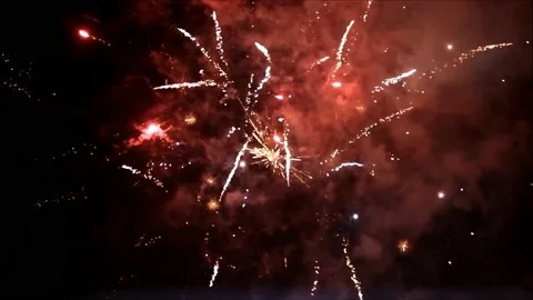 Firework with sound, 006, new year Stock Footage 212877879