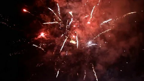 Firework with sound, 008, new year Stock Footage 212865408